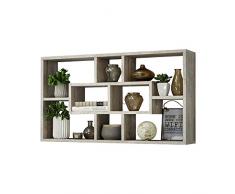 FMD Liberty F6 Libreria a Muro, 85x16x47.5 h cm, Rovere Chiaro, Nobilitato, sand oak, legno