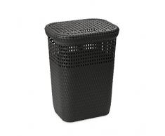 Dea Home Z439M025 Cesta Portabiancheria Rattan, 60 L, 42x33x58, Tortora