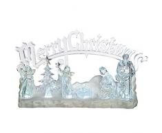 WeRChristmasÂ âÂ Decorazione natalizia con Presepe Musicale Led, acrilico, multicolore, 38Â cm