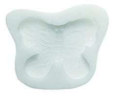 silikomart 71.130.00.0096 teglia per Torte SLK030 Farfalla, Silicone, Bianco