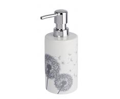 Wenko, 22832100, Astera, Dispenser di Sapone in Ceramica Bianca/Grigia, 8,5Â x 7Â x 18 cm