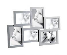 Mascagni Silver M760 cornice portafoto multipla in metallo lucido., cromato lucido, metallo;velluto