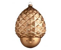 Alessi Pignola AMJ13 17 Pallina di Design per Albero di Natale a Forma di Pigna in Vetro Soffiato Decorato a Mano