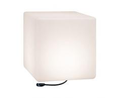 Paulmann luce Outdoor Plug & Shine luce oggetto Cube IP67Â 3000Â K 575lm 24Â V cubo lampada decorativa cubo lampada da esterno giardino terrazzo di illuminazione, Plastica, 6.5Â W, Bianco, 40Â x 40Â x 40Â cm