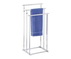Wenko Porta Asciugamani e Appendiabiti Quadro, a Gradini, 3 Aste, Tubo Squadrato, Acciaio, 32,5 x 84,5 x 38 cm, Cromo
