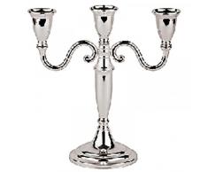 APS 32931-03 Candelabro Tre Luci, Argentato, 22.5 cm