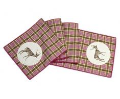 Creative Tops Cotton Katie Alice Highland Fling - Runner da tavola, Motivo Scozzese con Cervo, con Finiture in Merletto, Multicolore