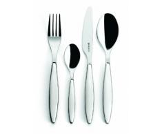 Guzzini Feeling Set 24 Pezzi Posate, ABS/Plastica/Stainless steel AISI 304 18/10, Stainless steel AISI 410 (knife), Bianco, 7.5x15.8x25.5 cm, 24 Unità