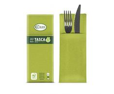 Class C4032TA-046-PEFC Airlaid Tovagliolo Tasca Portaposate, Carta, Avocado, 40x32x0.8 cm, 20 unitÃ 