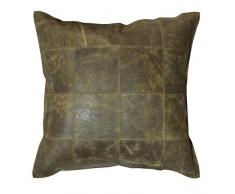 Jute & Co. Cuscino in Vera Pelle, 45 x 45 cm, Marrone