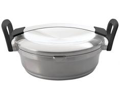 Berghoff 2303007 Auriga Acciaio Tegame con Coperchio, 2 Manici, Nero, 2.3 L