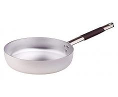 Pentole Agnelli ALMC111C26 Padella Dritta Friggere, in Alluminio, Spessore 3 mm, con Manico Tubolare in Acciaio Inossidabile ”Cool”, 26 cm, Argento