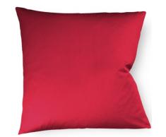 fleuresse colours 9100-4580 Federa 100% cotone (satin di cotone makò), 40x40 cm, con chiusura lampo, colore: Rosso scuro