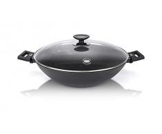 Berndes Alu Induction Wok con Coperchio 36 cm, 6.4 Litri, Alluminio Forgiato
