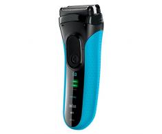 Braun Series 3 ProSkin 3045s Rasoio Elettrico da Uomo Wet&Dry Ricaricabile e Senza Fili con Rifinitore di Precisione Estraibile, Nero/Blu