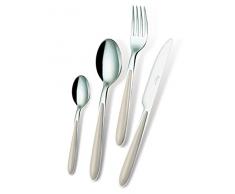 Eme Posaterie Caribe Avorio 18 - Set di Posate da Tavola in acciaio inox 18/0, Nichel free, per 6 persone, 24 pezzi