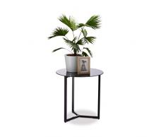 Relaxdays Tavolino Rotondo da Salotto, Tavolo da caffÃ¨, Acciaio, Nero, HxLxP: 51 x 50 x 50 cm