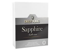 DecoKing Spannbettlaken Jersey Lenzuolo con Angoli, Cotone, Bianco, 120 x 200-140 x 200 cm