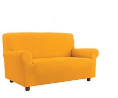 Italian Bed Linen PiÃ¹ Bello Copridivano bielastico Sagomato Tessuto a Struttura Liscia, Poliestere, Giallo, 1 Posto, 75-120 cm