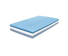Baldiflex Materasso Una Piazza e Mezza in Memory Plus Top Air, Misura 120x190x25cm, 7 Zone Differenziate, con Rivestimento Sfoderabile in Aloe Vera, Ergonomico, Antiacaro, Traspirante, Cus. Saponetta Incl.