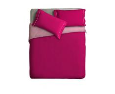 Ipersan Double Color Variante Parure Copripiumino, Cotone, Fucsia/Rosa Confetto, a Una Piazza
