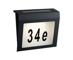 Paulmann 94236 Lampada a Energia Solare Per Numero Civico da Esterni, con Led 1 x 0,04 Watt Antracite Plastica 3000 K Bianco Caldo, 0,04 W