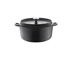 Berndes Casseruola con Coperchio in Ghisa Nera, 24 cm, 4.2 Litri, Cast Iron