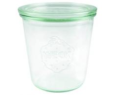 Weck - Barattolo in vetro con coperchio in vetro, resistente al calore, adatto al microonde, utilizzabile in forno, con bordo rotondo, trasparente, 290 ml