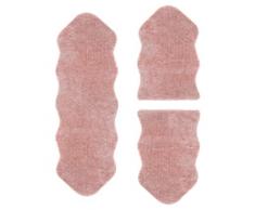 Lambskin - Tappeto in pelliccia sintetica, Poliestere, Rosa, (2x 55*80 cm + 1x 55*160 cm)
