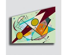 Quadro Moderno KANDINSKY stile 50x70 cm COMPOSIZIONE VERDE Astratto - RIPRODUZIONE STAMPA SU TELA Canvas grande camera da letto Quadri Moderni Arte Astratto Cucina Soggiorno