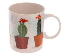 Puckator Cactus Tazza Vasi Lauren Billingham, Porcellana, Bianco, 11 x 8,5 x 9,5 cm