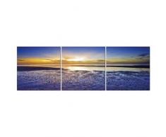 Lo+DeModa Sole e Mare Tela Trittico, MDF/PVC, Multicolore, 42x42x4.5 cm