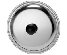 Home in Rombo Home Coperchio Inox Concrav Cm40 Pentole E Preparazione Cucina, Acciaio Inossidabile, Argento, 40 cm