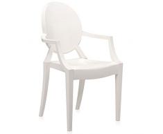 Kartell Louis Ghost Sedia, Confezione da 1 Pezzo, Bianco Coprente