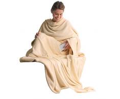 CelinaTex - Coperta per per Guardare la TV, Poliestere, Beige, 170 x 200 cm Ãrmeldecke