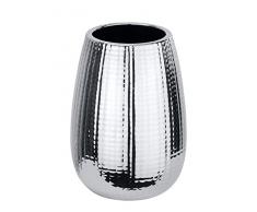 WENKO Bicchiere portaspazzolini Dakar ceramica, Ceramica, 8.3 x 11.6 x 8.3 cm, Cromo