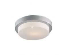 Lampenlux Lampada da esterno Dario IP44 230 V E27 Ã35 cm lampada da soffitto lampada da bagno rotondo vetro bianco terrazza plafoniera, Vetro Metallo, nickel,