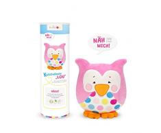 kullaloo Naehset/Pacchetto per Il Fai da Te: Peluche Gufo Lou Pink Incluso cartamodello e Istruzioni (DE/EN) Materiale Set, Minky, Rosa, 10,5Â x 10,5Â x 31Â cm