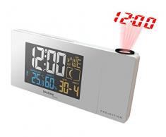 Technoline WT 537 Orologio da Tavolo Digital Table Clock Bianco Rettangolare