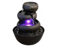 ZenLight Jarre - Fontana in poliresina, 18 x 18 x 22 cm, Colore: Nero