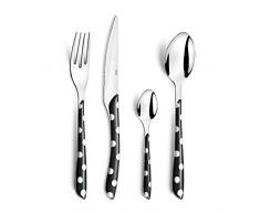 Amefa 2234AAMBA1B60 ECLAT - Servizio di posate a pois, 16 pezzi, ABS Acciaio Inox SAN, Nero, MÃ©nagÃ¨re 16 couverts pour 4 personnes
