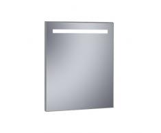 Kristaled Specchio da Bagno sabbiatura con Luce LED Frontale, Vetro, Argento, 60Â x 80Â x 3Â cm