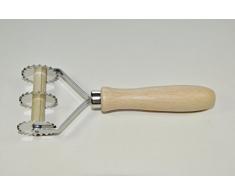 ELETTRO CENTER Art.16 Tagliapasta Dentato 2 Piste, Acciaio Inossidabile, Marrone