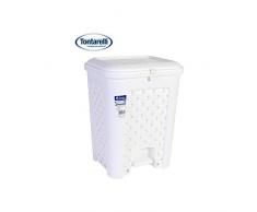 Tontarelli Bianco Pattumiera a Pedale Arianna 18 l 33x28,5x42h, Polipropilene