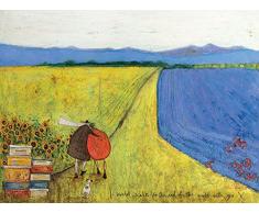 The Art Group - Stampa su tela Sam Toft I Would Walk To The End of The World with You, in cotone, multicolore, 1,8 x 30 x 40 cm