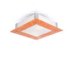 Sulion Plafoniera in vetro con lato arancione