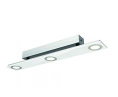 Evotec PANO - Plafoniera a LED, 3 luci, 2700 K, 12 W, 1200 lumen, acrilico, 12 W, trasparente, piccola