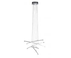 WOFI a lampadario LED metallo 4.8Â W integrato 600Â x 1500Â x 600Â cm, nichel opaco/cromo 7035.05.54.5000