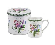 Portmeirion Home & Gifts Set Tazza e Latta con Motivo pisello odoroso, Porcellana, Multicolore, 13 x 13 x 11.5 cm
