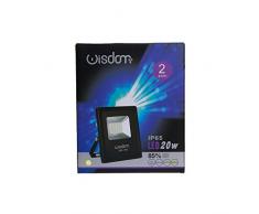 FARO FARETTO PROFESSIONALE A LED 5730 PER ESTERNO WISDOM IMPERMEABILE IP65 DA 20W EFFETTIVI 1700 LUMEN DISPONIBILE A LUCE BIANCO FREDDO 6500K. IL FARO MONTA LED 5730 ULTRA LUMINOSI, DI ULTIMA GENERAZIONE E CON UN OTTIMA RESA CROMATICA